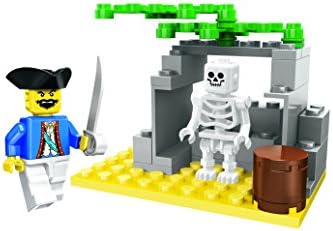 Little Builder Pirate Island Skeleton Building Bricks Toy Set, 42 Pieces Playset