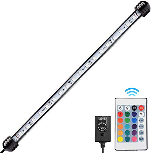 NICREW Submersible Aquarium Light, Underwater RGB Multicolor LED Lights for Fish Tank, 38cm