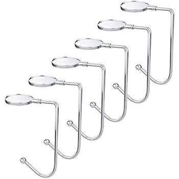 Komotu 6 Pieces Christmas Stocking Holders Mantel Hooks Hanger Christmas Safety Hang Grip Stockings Clip for Christmas Party Decoration, Silver