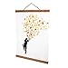 Wooden Photo Frame Modern Magnetic DIY Custom Poster Scroll Prints Artwork Hanger Teak Wood (30cm)