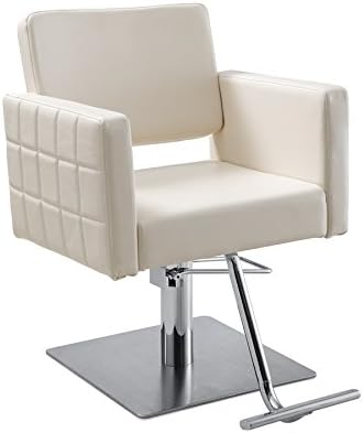 Gwyneth Beauty Chair, White, Flat Square Base By Standish Salon Goods