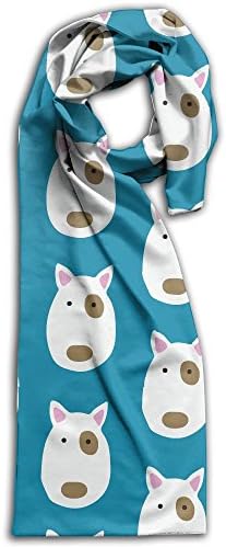 Bull Terrier Blue Winter Scarf Print Warm