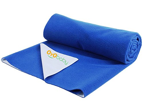 OYO BABY- Waterproof Bed protectors for Kids/8 Cups Water Absorvancy/Babies/incontinence/Hypoallergenic/Anti-slip/Crib Sheets/Pads/Diaper changing pad cover/liners Medium -100cm X 70cm Royal Blue)