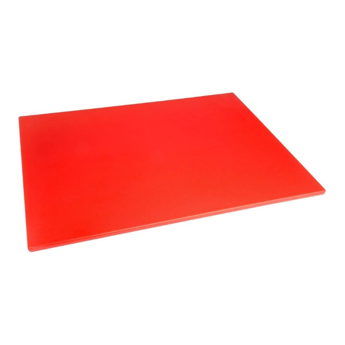 Hygiplas Low Density Red Chopping Board Large 600x450x10mm - Colour Coded, Dishwasher Safe Cutting Board HC877