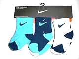 Nike Newborn Baby Socks White, Lt Blue, Navy Blue, 6 PAIRS, Size 12-24 Months