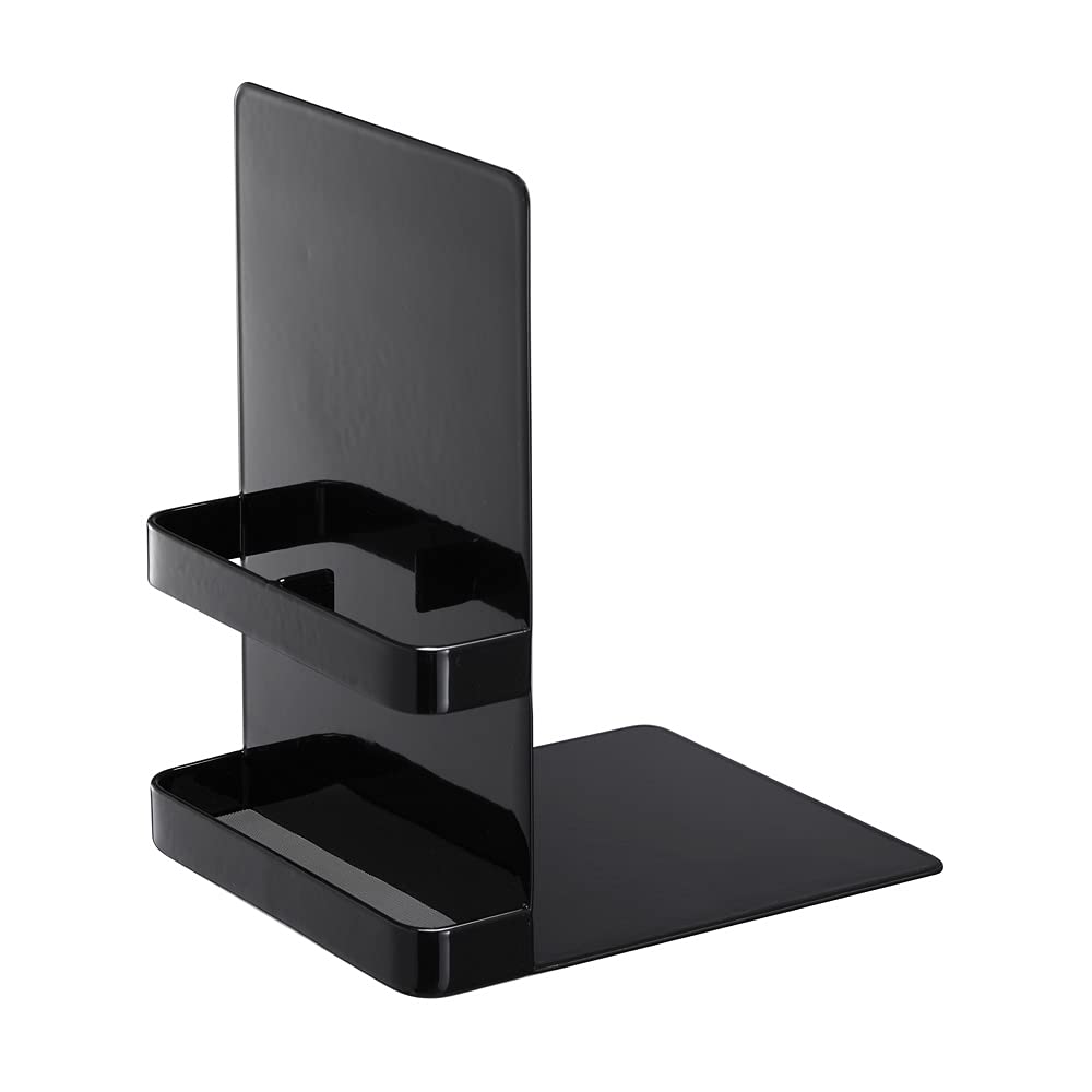 Yamazaki 6873 TOWER Bookends, black, Steel, Minimalist, 12 x 15 x 18 cm