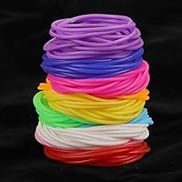 Rocutus 100pcs Set Silicone Elastic Hair Ties Ponytail Holders No