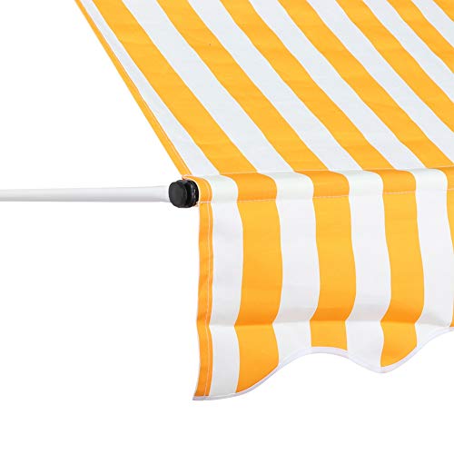 YCSD 3,5 X 1,2m Markise Einziehbar Balkonmarkise Klemmmarkise Sonnenschutz Garten,Für Gartenhaus Fenster Balkon Tür… – Bild 7