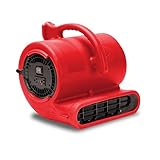 B-Air Vent VP-33 1/3 HP 2530 CFM Air Mover Carpet Dryer Floor Fan for Plumbing Janitorial Water Damage Restoration Red