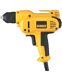 Taladro DeWalt DWD115K, 8 amperios, 3 8-pulgadas, VSR, mango en el medio, kit con portabrocas sin llave