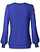 Women Wrap Tops, Laksmi Casual Tunic Shirt Long Sleeve Scoop Neck, XX-L/Blue