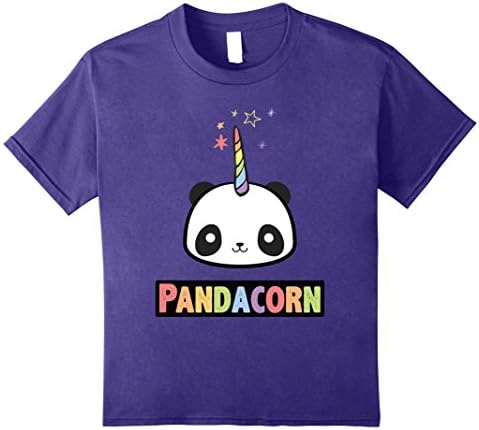 Kids Pandacorn Unicorn Funny Kawaii Animals Rainbow T-Shirt 10 Purple
