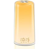 TITIROBA Wake-Up Light, Sunrise Simulation Alarm Clock, Digital LED Clock, Touch Control, 5 Natural Sounds, Adjustable Lightn