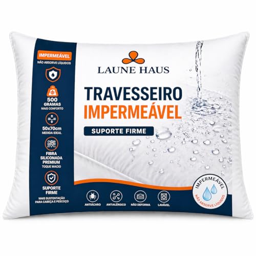 Kit 02 Travesseiros Ipermeavel 400 Fios Suporte Extra Firme Percal Linha Hotel Airbnb Laune Haus