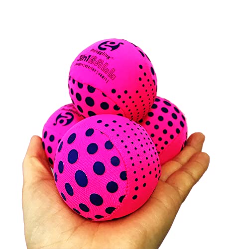DSJUGGLING 4 Pieces x 60mm Washable Juggling Balls for Beginners and Professionals Set of 4 100g Each - Soft Easy Juggle Balls, Multiple Practice Juggling Ball Kits (Pink)