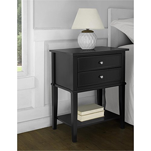 Ameriwood-Home-Franklin-Accent-Table-2-Drawers-Black