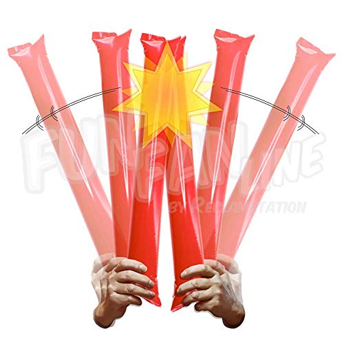 Fun Fan Line - 100 Pairs Bam Bam Thunder Sticks. Noise Makers for Sporting Events. Boom Sticks for Cheerleading. Noise Sticks for Stadium or Parties. (Orange)