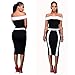 TheFound Women's Black and white Stripes Cocktail Party Evening Bodycon Dress