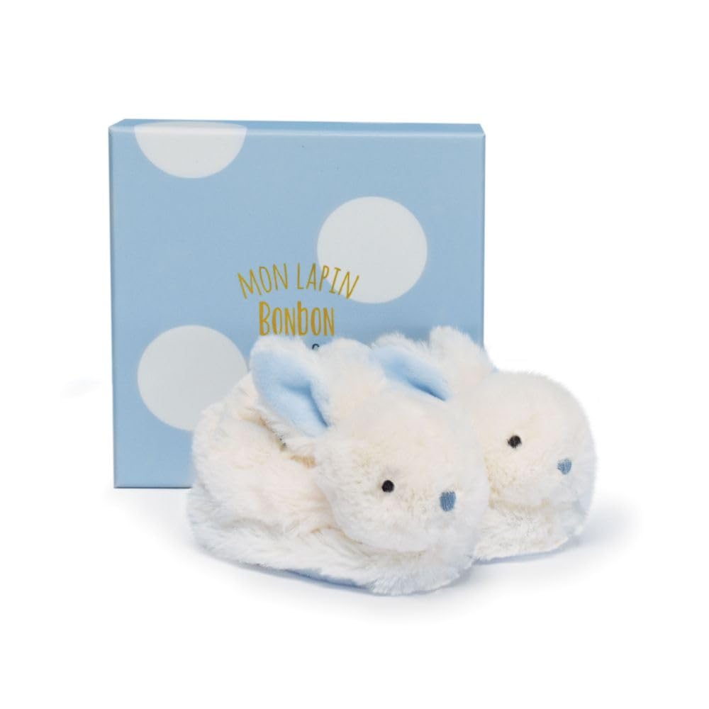 Doudou et Compagnie DC1309 Blue Lapin Bonbon Botties with Rattle (0-6 Months)