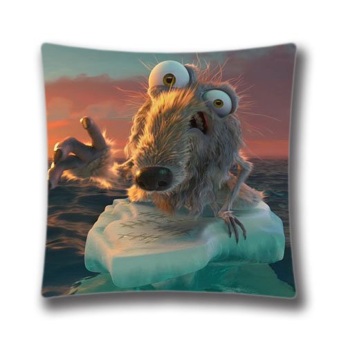 Pop Home Throw Pillowcase, Ice Age Continental Drift Design Square Decorative Pillow Cushion Covers 18" x 18" Inch