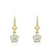 Molly Glitz Girls' 14K Gold-Plated Crystal Flower Earrings