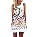 UONQD Summer Dresses for Women Vintage 3D Floral Bohe Tank Casual Short Mini Dress