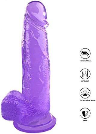 Soft and Comfortable 7.9 Inch Dil-d-o Realistic Massage Stick Perfect Christmas Gift for Female Purple