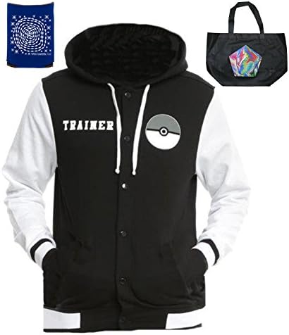 Pokemon Mens Varsity Jacket, Tote &amp; Can Holder Multi-Pack Gift Set (Large)