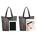 Sunshinejing Women's Canvas Shoulder Bags Retro Casual Handbags Work Tote Purses (Grey) One Size