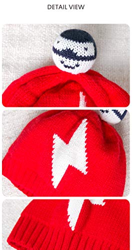 Baby Kint Hat and Scarf Mitten Set Unisex Infant 6-24 Months(red) - Thumbnail 4