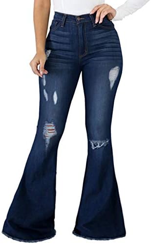 Bell Bottom Pants for Women Ripped High 