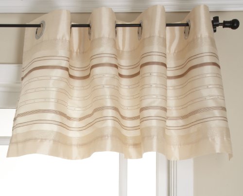 Stylemaster Fiesta Faux Silk Grommet Valance with Sequin Organza, 56-Inch by 18-Inch - Thumbnail 3