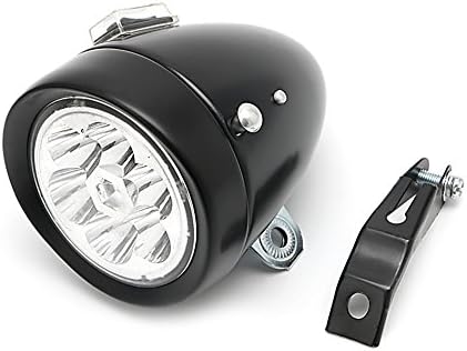 Zjzhao Retro Bicycle Bike Front Light Lamp 7 LED Fixie Headlight Headlamp with Bracket (Black)