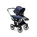Bugaboo Donkey 2 Mono Baby Stroller, Foldable Stroller, Converts into Twin Side-by-Side Sibling Stroller, from Birth Baby Stroller, Infant Stroller, Multiple Seat Positions, Blue Mélange/Sky Blue