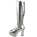 Funtasma by Pleaser Women's Exotica-2000 Boot,Silver Stretch Patent,8 M