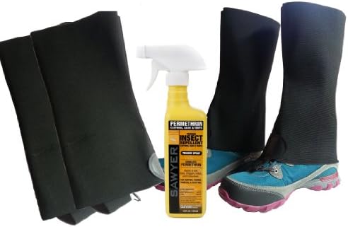 TWO Adult Tick Gaiters with Sawyer Permethrin Bundle