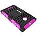 PASONOMI Lumia 435 Case, Heavy Duty Hybrid Armor Case Cover with Soft Inner Skin and Kickstand for Microsoft Nokia Lumia 435 (Armor Series Hot Pink)