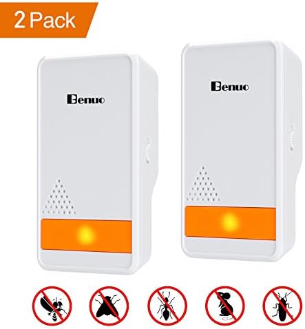 Benuo Ultrasonic Pest Repeller Plug-in Electronic Mouse Bug Repellent and Mosquito Pest Control Rat Repellent Indoor for Insects Mice, Rat, Bug, Spider, Mosquito, Flea, Roach, Ant, Fly - 2 Pack