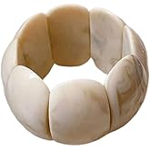 Caiyao Retro Acrylic Chunky Geometric Elastic Bangle Bracelets Colorful Wide Chunky Irregular Resin Wristband Statement Bracelet for Women Fashion Party Wedding Jewelry Gifts