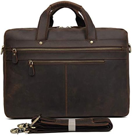 YWY Men's Business Bag Vintage Leather Shoulder Bag Briefcase Large Capacity