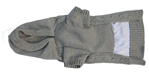 Lanyar Cable Pet Sweater Hoodie for Dogs, Small, Gray - Thumbnail 2