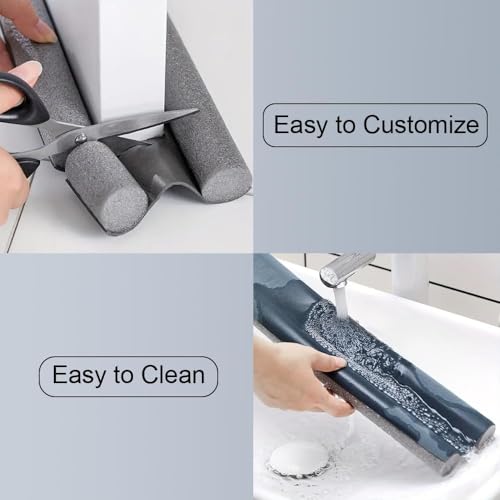 Door Draft Stopper–Door Draft Blocker, Under Door Seal Guard for Noise, Cold Air, Dust & Insects–Weatherproof Soundproof Door Sweep for Home, Office & Garage–Easy Install, Adjustable & Durable (37")
