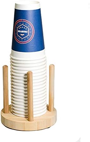 Holyo カップディスペンサー 紙コップホルダー 木製 使い捨てカップホルダー コーヒーカップと蓋収納 口径10cm以下適用 紙カップディスペンサー S