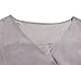 Dokotoo Womens Summer Silk Chiffon Short Sleeve V Neck Blouses Tops Shirts Grey XX-Large