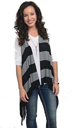 Women's Spring Fringe Sleeveless Open Vest Asymmetrical Cardigan Shawl Wrap