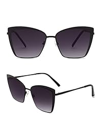 SOJOS Cateye SJ1086 - Gafas de sol para mujer con lentes de espejo y marco de metal