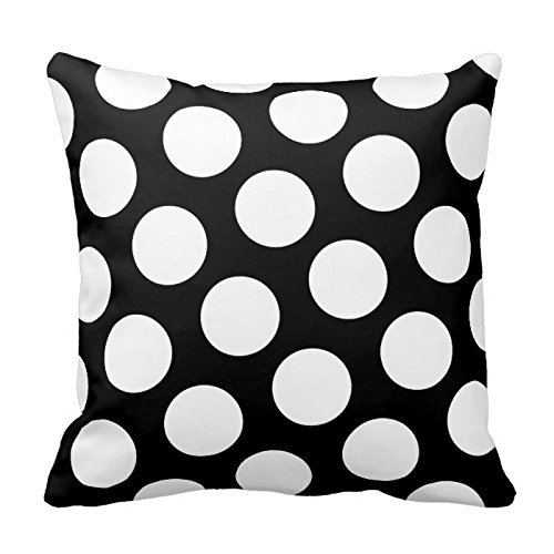 Generic Custom Big Black and White Polka Dots Throw Pillows Cotton Decorative Pillowcase 18inch Throw Pillowcase Cushion Cover Twin Sides