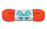 Orange 84 Inch Waxed Skate Lace - Derby Laces for Roller Derby, Hockey and Ice Skates, and Boots