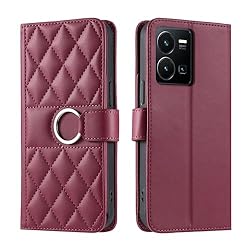 Lucyliy Compatible with vivo Y22 4G Case Flip PU