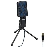 Computer Microphone by ENHANCE - USB Condenser Microphone with Adjustable Stand, Easy Plug and Play Design and Mute Switch - Great for Skype, Conference Calls, Twitch, Youtube, Discord and Recording